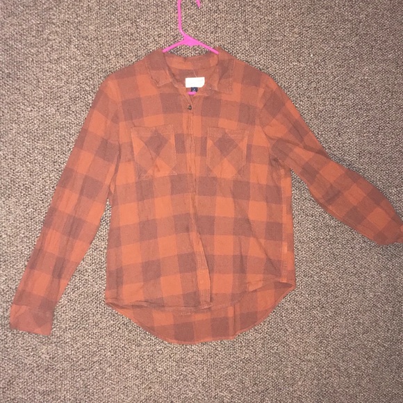 Orange Plaid Flannel - Picture 1 of 1